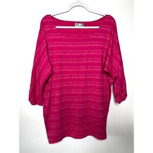 Athleta Dory Stretch Tee Shirt Top Womens Size XL Pink 3/4 Dolman Sleeve Tunic